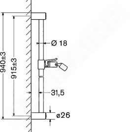 Hansa Jet - Barre de douche 900 mm, chrome 04480100