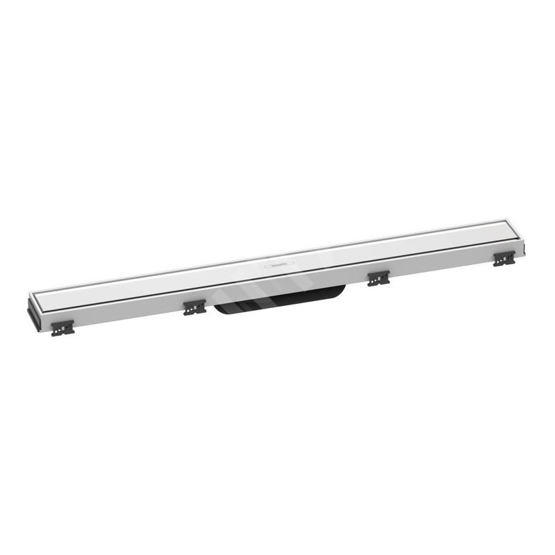 Hansgrohe RainDrain Match - Caniveau de douche linéaire avec grille en inox 700, avec cadre réglable en hauteur, blanc 56037450 Hansgrohe RainDrain Match - Caniveau de douche linéaire avec grille en inox 700, avec cadre réglable en hauteur, blanc 56037450