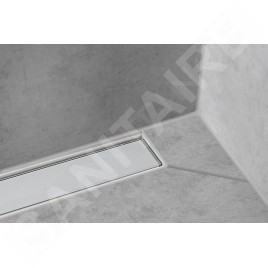 Hansgrohe RainDrain Match - Caniveau de douche linéaire avec grille en inox 700, avec cadre réglable en hauteur, blanc 56037450
