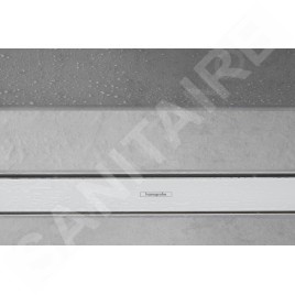 Hansgrohe RainDrain Match - Caniveau de douche linéaire avec grille en inox 800, avec cadre réglable en hauteur, blanc 56038450