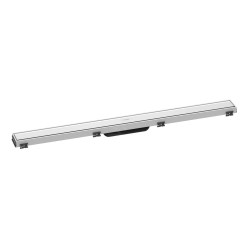 Hansgrohe RainDrain Match - Caniveau de douche linéaire avec grille en inox 900, avec cadre réglable en hauteur, blanc 56040450