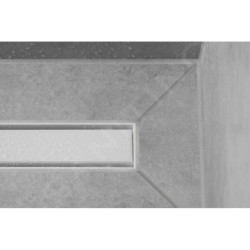 Hansgrohe RainDrain Match - Caniveau de douche linéaire avec grille en inox 900, avec cadre réglable en hauteur, blanc mat