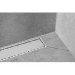 Hansgrohe RainDrain Match - Caniveau de douche linéaire avec grille en inox 1000, avec cadre réglable en hauteur, blanc 56041450