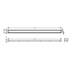 Hansgrohe RainDrain Match - Caniveau de douche linéaire avec grille en inox 1200, avec cadre réglable en hauteur, blanc 56042450