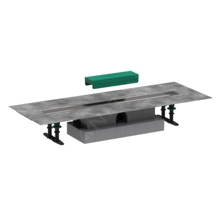 Hansgrohe uBox universal - Ensemble complet pour caniveaux de douche linéaires 700, pour installation à plat, inox 56017180