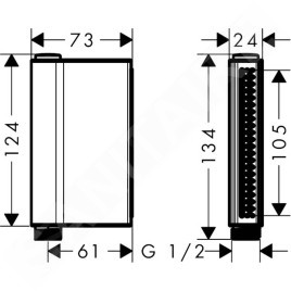 Axor One - Douchette à main, 2 jets, noir mat 45720670