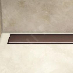 I-Drain Plano - Caillebotis en acier inoxydable pour bac à douche série PRO, surface PVD, longueur 600 mm, chocolat IPRO0600C