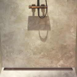 I-Drain Plano - Caillebotis en acier inoxydable pour bac à douche série PRO, surface PVD, longueur 600 mm, chocolat IPRO0600C