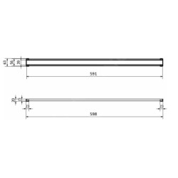 I-Drain Plano - Grille en acier inoxydable pour bac à douche série PRO, surface PVD, longueur 600 mm, graphite IPRO0600DT