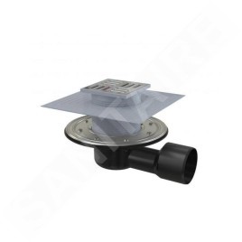 Alcadrain Douchegoten - Siphon de sol, latéral, 105x105mm, diamètre 50/75 mm, acier inoxydable/plastique APV3344