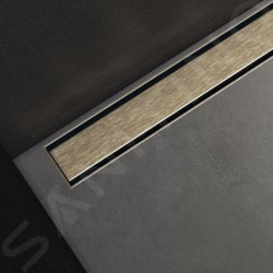 I-Drain Plano - Caillebotis en acier inoxydable pour bac à douche série PRO, surface PVD, longueur 600 mm, or clair IPRO0600WG
