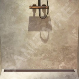 I-Drain Plano - Caillebotis en acier inoxydable pour bac à douche série PRO, surface PVD, longueur 800 mm, chocolat IPRO0800C