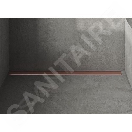I-Drain Plano - Caillebotis en acier inoxydable pour bac à douche série PRO, surface PVD, longueur 900 mm, cuivre IPRO0900K