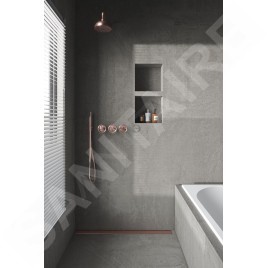 I-Drain Plano - Caillebotis en acier inoxydable pour bac à douche série PRO, surface PVD, longueur 900 mm, cuivre IPRO0900K