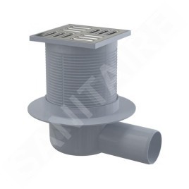 Alcadrain Douchegoten - Siphon de sol, latéral, 105x105 mm, diamètre 50 mm, acier inoxydable/plastique APV1