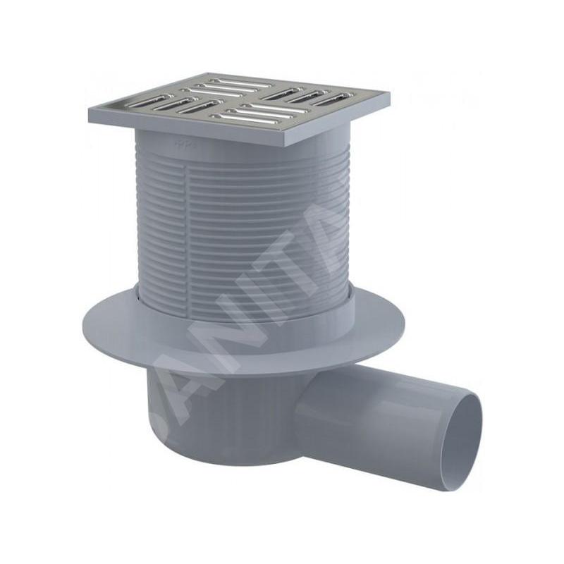 Alcadrain Douchegoten - Siphon de sol, latéral, 105x105 mm, diamètre 50 mm, acier inoxydable/plastique APV1 Alcadrain Douchegoten - Siphon de sol, latéral, 105x105 mm, diamètre 50 mm, acier inoxydable/plastique APV1