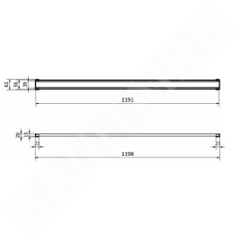 I-Drain Plano - Caillebotis en acier inoxydable pour bac à douche série PRO, surface PVD, longueur 1200 mm, chocolat IPRO1200C