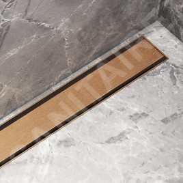 I-Drain Plano - Caillebotis en acier inoxydable pour bac à douche série PRO, surface PVD, longueur 1200 mm, doré IPRO1200G