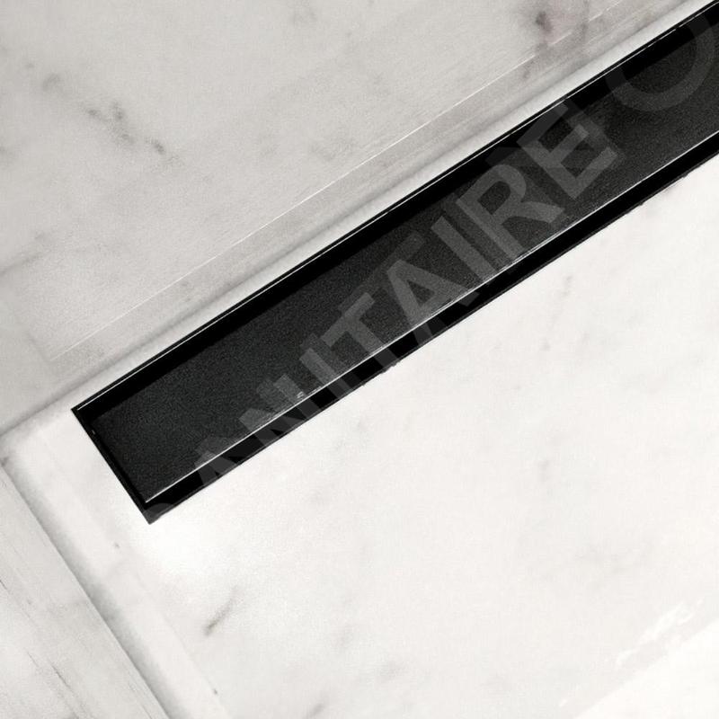 I-Drain Plano - Caillebotis en acier inoxydable pour bac à douche série PRO, surface PVD, longueur 1200 mm, noir IPRO1200MB