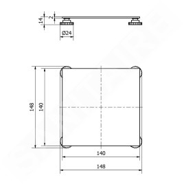 I-Drain Square - Caillebotis Basic 150x150 mm, pour entrée de sol, pour l'insertion de carreaux IDROSQ0150Y