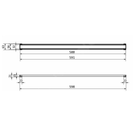 I-Drain Tile - Grille en acier inoxydable pour bac à douche série PRO, pour insertion de carreaux, longueur 600 mm IPRO0600Y