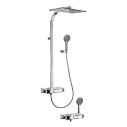 Paffoni Sets de douche - Set de douche Moby avec thermostat, 2 jets, chrome ZCOL668CRAG