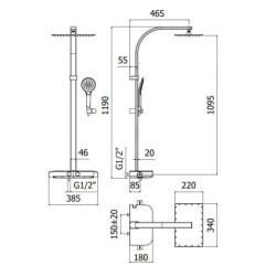 Paffoni Sets de douche - Set de douche Moby avec thermostat, 2 jets, chrome ZCOL668CRAG