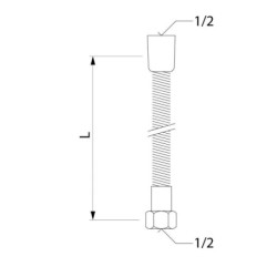 Laufen Accessoires de douche - Flexible de douche en métal, chrome HF105655100000