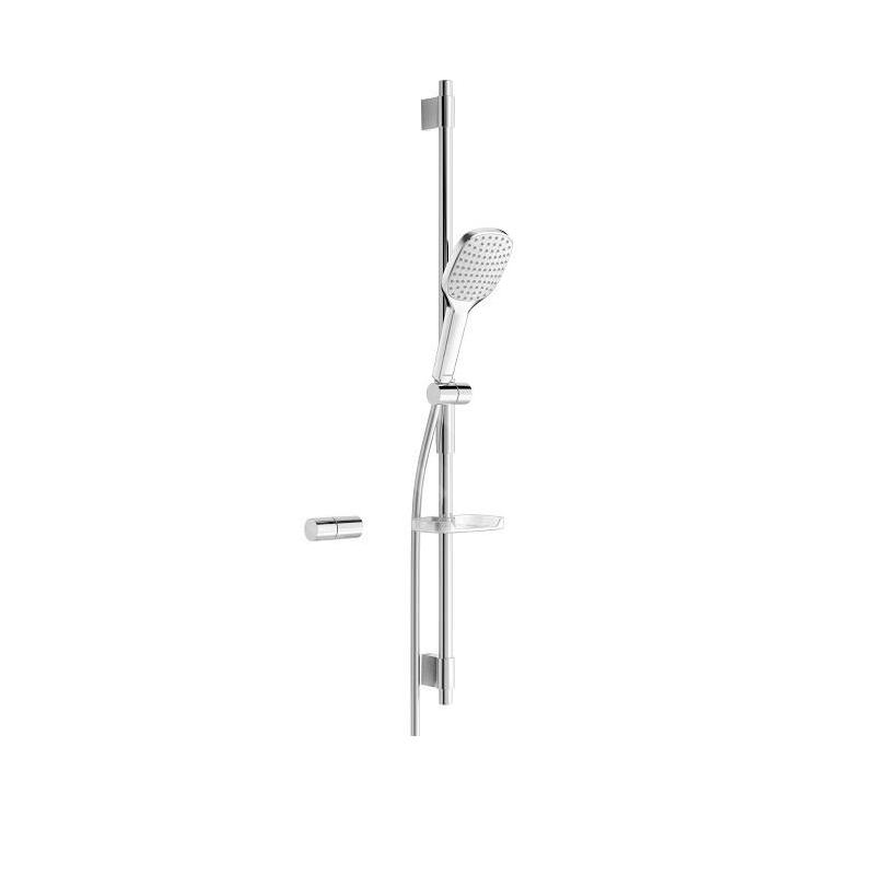 Hansa Activejet - Set de douche avec flexible, support et douchette, 1 jet, blanc/chrome 84370210 Hansa Activejet - Set de douche avec flexible, support et douchette, 1 jet, blanc/chrome 84370210