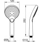 Keuco IXMO - Pommeau de douche 120, 3 jets, aluminium 59580170300