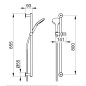 Keuco IXMO - Set de pommeau de douche, 3 jets, barre 855 mm et flexible, chrome 59587010801