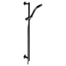Keuco IXMO - Set de pommeau de douche, 3 jets, barre 855 mm et flexible, noir mat 59587370801