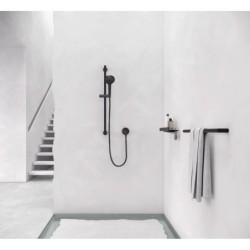 Keuco IXMO - Set de pommeau de douche, 3 jets, barre 855 mm et flexible, noir mat 59587370801