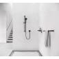 Keuco IXMO - Set de pommeau de douche, 3 jets, barre 855 mm et flexible, noir mat 59587370801