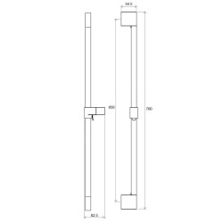 Ravak Douches - Barre de douche 70 cm, noir X07P638