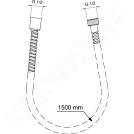 Ideal Standard Idealrain - Flexible de douche Metalflex 1500 mm, chrome BF150AA