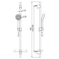 Hansa Basicjet - Set de pommeau de douche, 1 jet, flexible et barre avec tablette, chrome 44670113