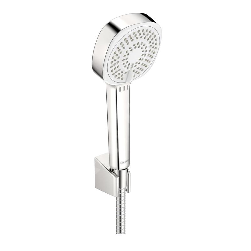 Hansa Basicjet - Set de pommeau de douche, 3 jets, support et flexible, chrome 44600133