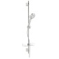 Hansa Basicjet - Set de pommeau de douche, 3 jet, flexible et barre avec tablette, chrome 44790131 Hansa Basicjet - Set de pommeau de douche, 3 jet, flexible et barre avec tablette, chrome 44790131