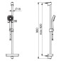 Hansa Basicjet - Set de pommeau de douche, 3 jet, flexible et barre avec tablette, chrome 44790131 Hansa Basicjet - Set de pommeau de douche, 3 jet, flexible et barre avec tablette, chrome 44790131