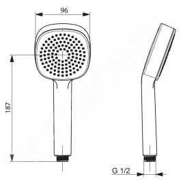 Hansa Basicjet - Pommeau de douche,1 jet, chrome 44630500