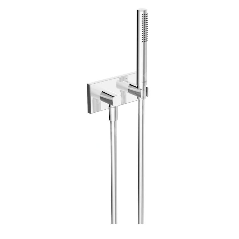 Hansa Matrix - Set de pommeau de douche, support et flexible, à encastrer, chrome 44430170