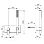 Hansa Matrix - Set de pommeau de douche, support et flexible, à encastrer, chrome 44430170