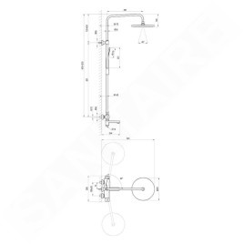 Ravak Douches - Set de douche DS 092.00 avec robinet de baignoire, 250 mm, 3 jets, chrome X07P642