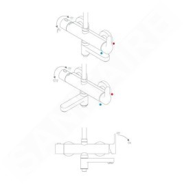 Ravak Douches - Set de douche DS 092.00 avec robinet de baignoire, 250 mm, 3 jets, chrome X07P642