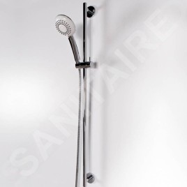 Steinberg 100 - Ensemble de pommeau de douche, barre et flexible, 3 jets, blanc / chrome 100 1621