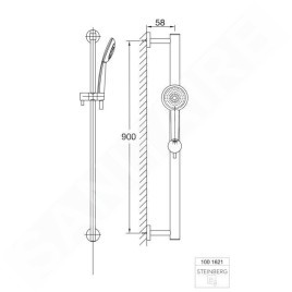 Steinberg 100 - Ensemble de pommeau de douche, barre et flexible, 3 jets, blanc / chrome 100 1621