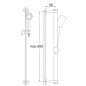 Steinberg 100 - Ensemble de pommeau de douche, barre et flexible, 3 jets, chrome 100 1602