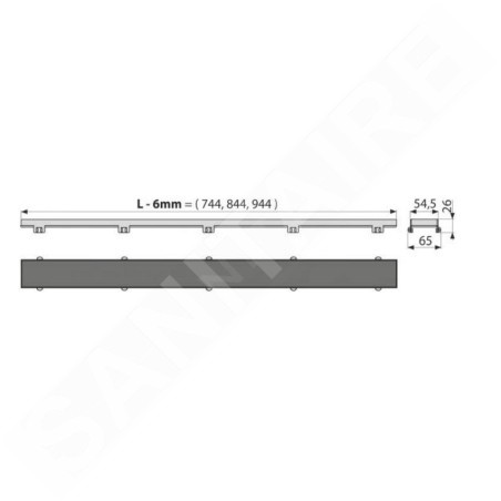 Alcadrain Grilles - Grille pour pavage 850 mm INSERT-850