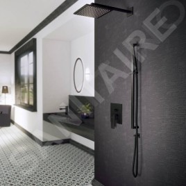 Steinberg 135 - Ensemble de pommeau de douche, barre et flexible, noir mat 135 1600 S